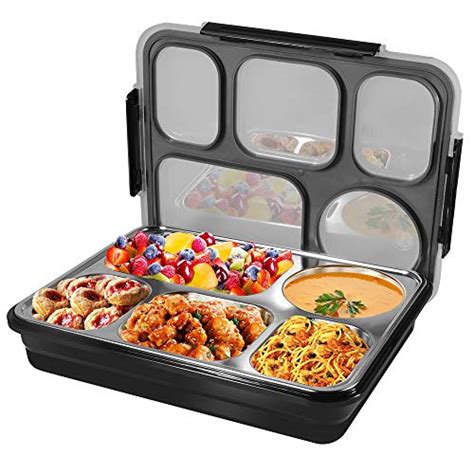 5 compartment stainless steel bento box|5 compartment disposable bento box.